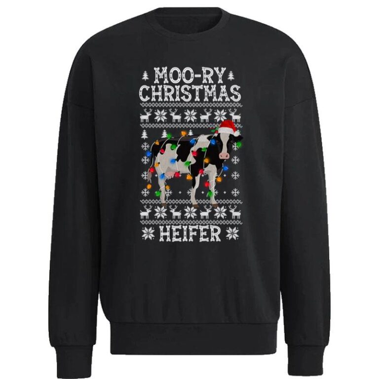 Cow Heifer Merry Ugly Christmas Sweatshirt