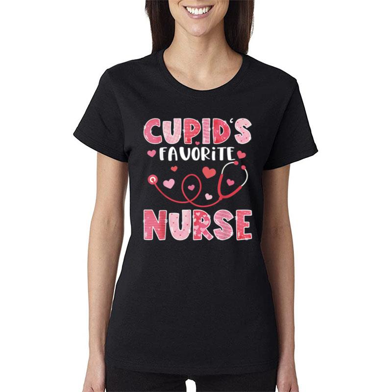 Cupid'S Favorite Nurse Valentine'S Day Women T-Shirt