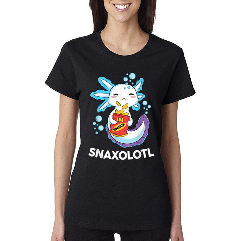 Cute Axolotl Snaxolotl Kawaii Anime Women T-Shirt