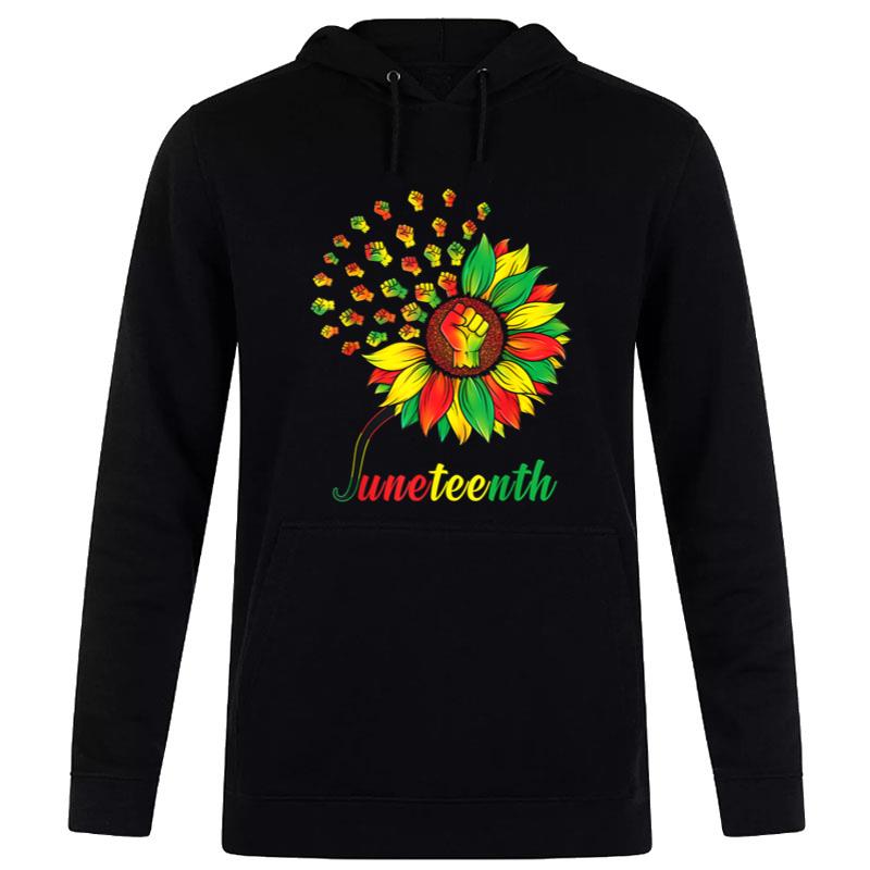 Cute Juneteenth Fist Sunflower Black African American Hoodie