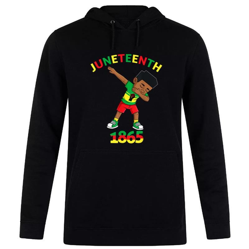 Dabbing Black King Juneteenth 1865 Brown Skin Teen Hoodie