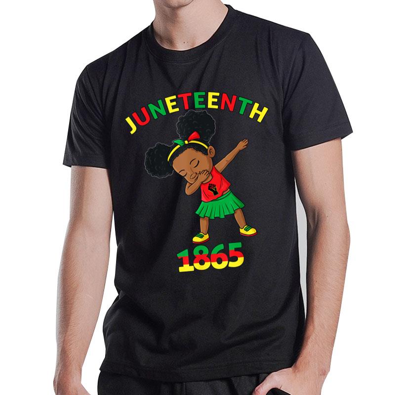 Dabbing Black Princess Juneteenth 1865 Brown Skin T-Shirt