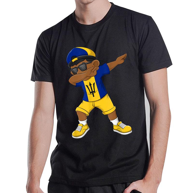 Dabbing Boy Barbados Flag Kids Dab Dance T-Shirt