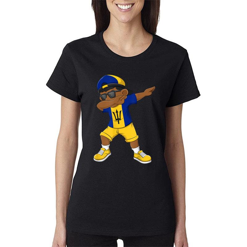 Dabbing Boy Barbados Flag Kids Dab Dance Women T-Shirt