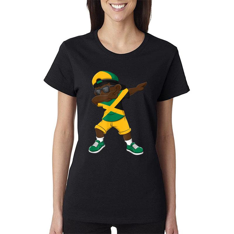 Dabbing Boy Jamaican Jamaica Flag Kids Dab Dance Women T-Shirt