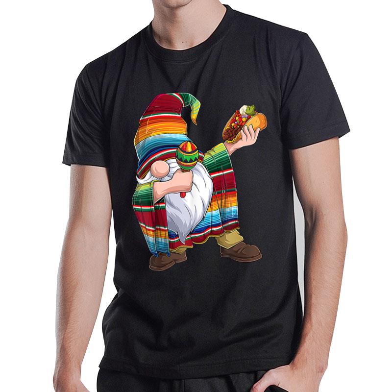 Dabbing Gnome Cinco De Mayo Taco Poncho Serape Mexican Boys T-Shirt