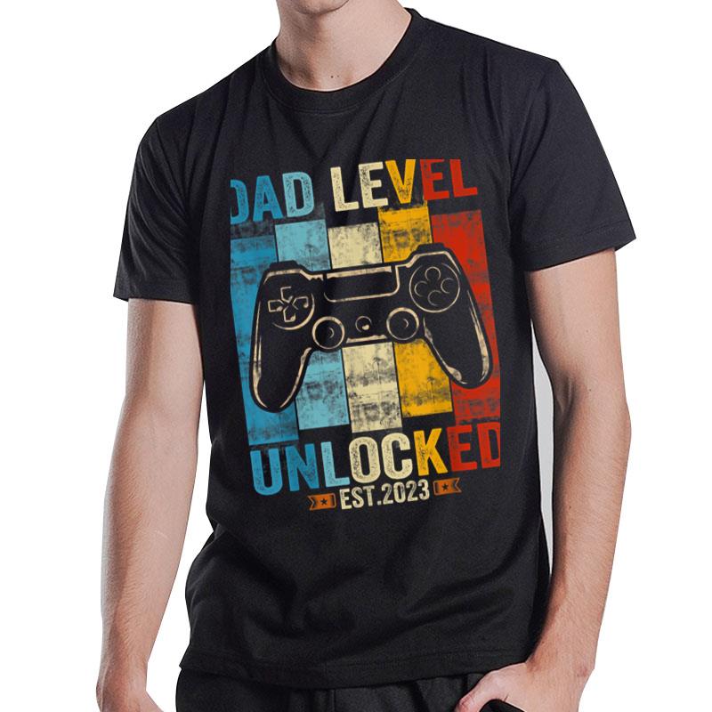 Dad Level Unlocked 2023 Gamer Pregnancy Soon To Be Father T-Shirt