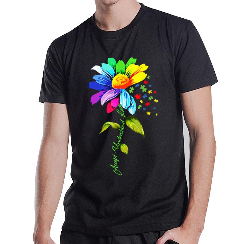 Daisy Floral Autism Awareness Accept Understand Love Mom T-Shirt