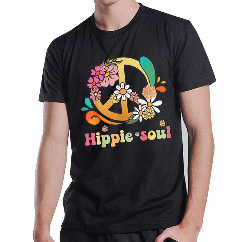 Daisy Peace Sign Hippie Soul T Flower Lovers Gifts T-Shirt