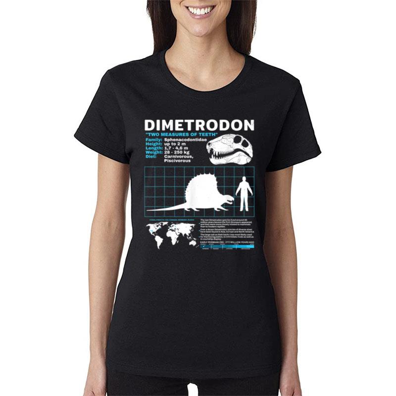 Dimetrodon Fact Sheet Dinosaur Facts Women T-Shirt