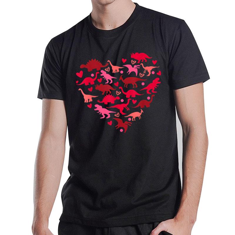 Dinosaur Love Heart T Rex Cute Valentines Day T-Shirt