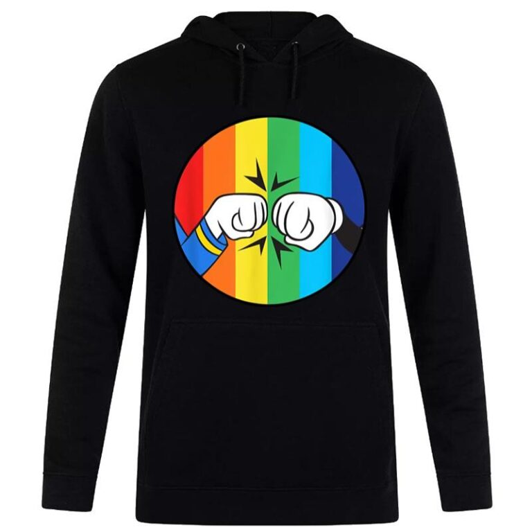 Disney Mickey Mouse Donald Duck Fist Bump Rainbow Hoodie