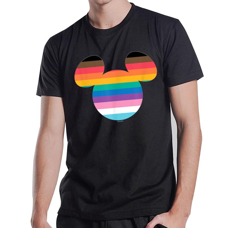 Disney Mickey Mouse Pride Inclusive Rainbow Head Icon Fill T-Shirt