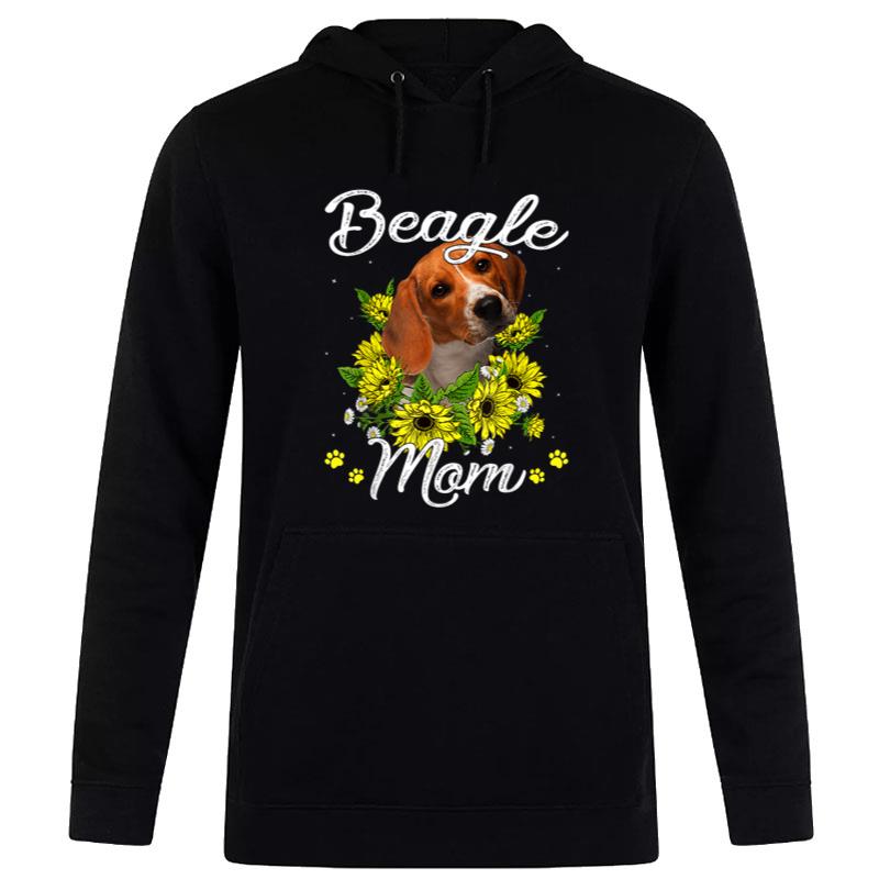 Dog Mom Mother's Day Gift Sunflower Beagle Mom Women T-Shirt