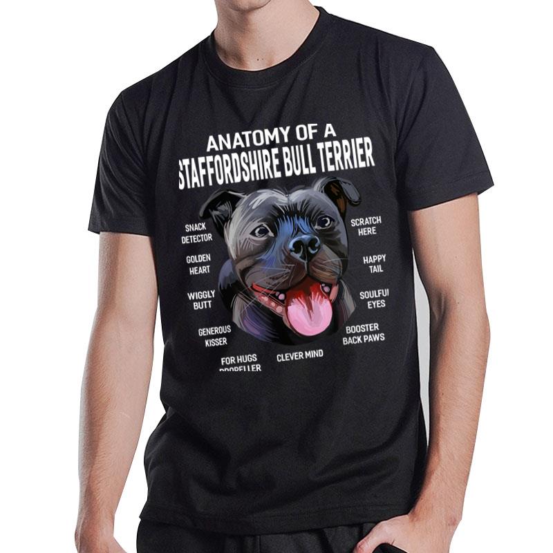 Dogs 365 Anatomy of a Staffordshire Bull Terrier Dog Funny T-Shirt