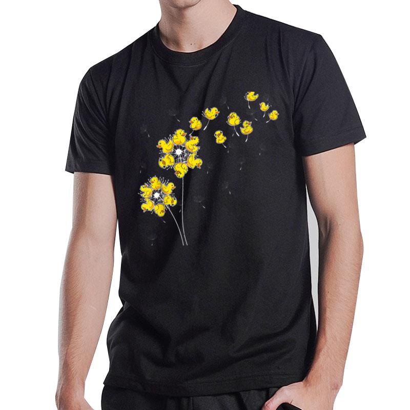 Ducky Rubber Duck Lover Dandelion Duckling Rubber Duck T-Shirt