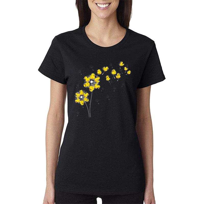 Ducky Rubber Duck Lover Dandelion Duckling Rubber Duck Women T-Shirt