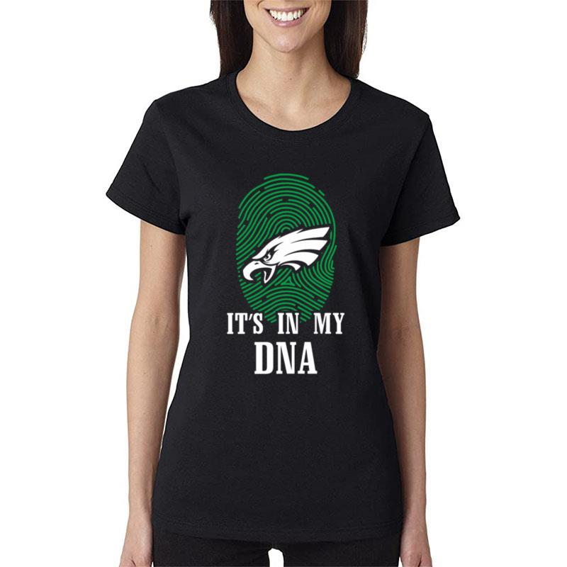 Eagles It's In My DNA Football Fly Finger Print Women T-Shirt