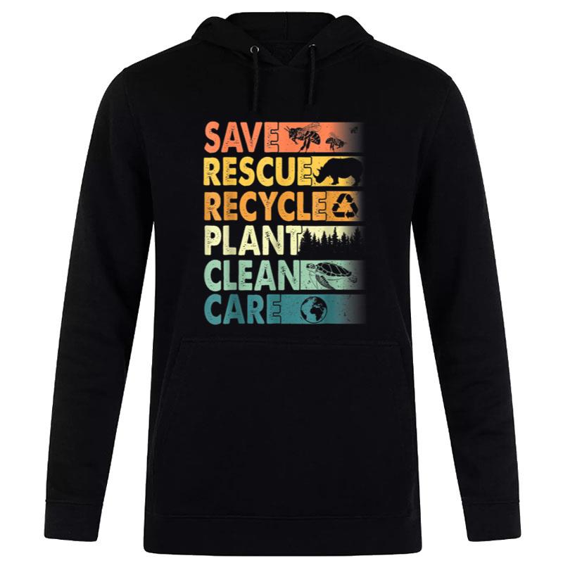 Earth Day Save Bees Rescue Animals Recycle Plastics Women T-Shirt