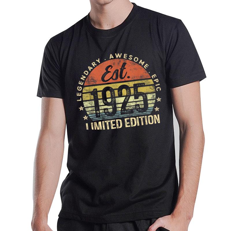 Est 1925 Limited Edition 98Th Birthday Vintage 98 Year Old T-Shirt