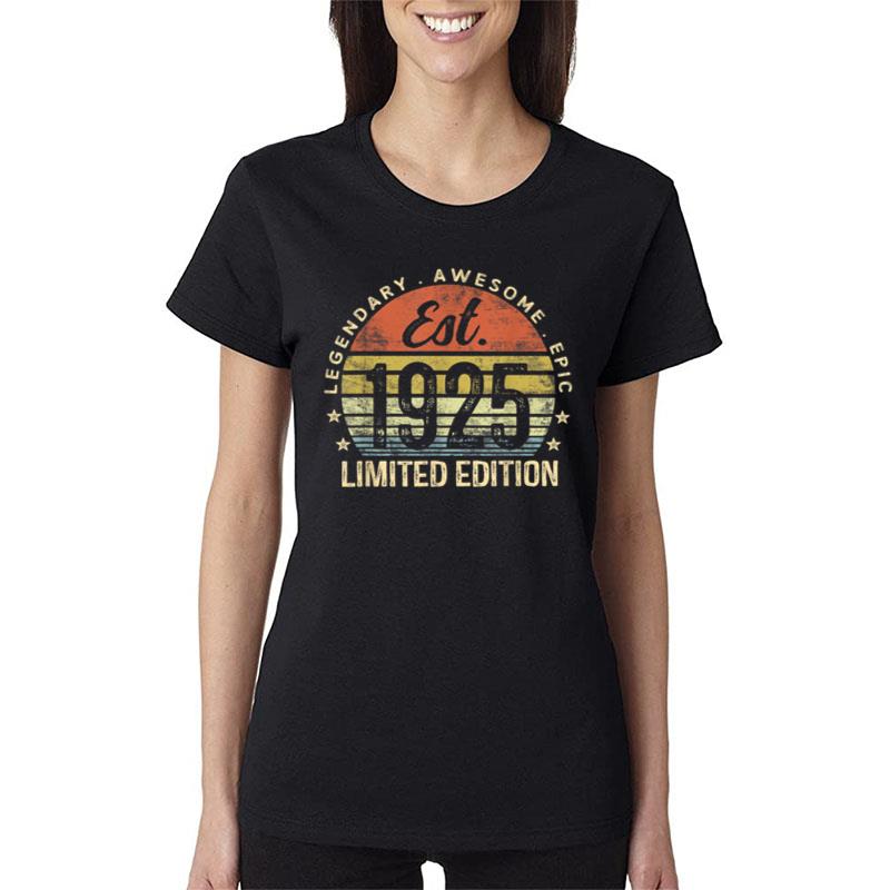 Est 1925 Limited Edition 98Th Birthday Vintage 98 Year Old Women T-Shirt