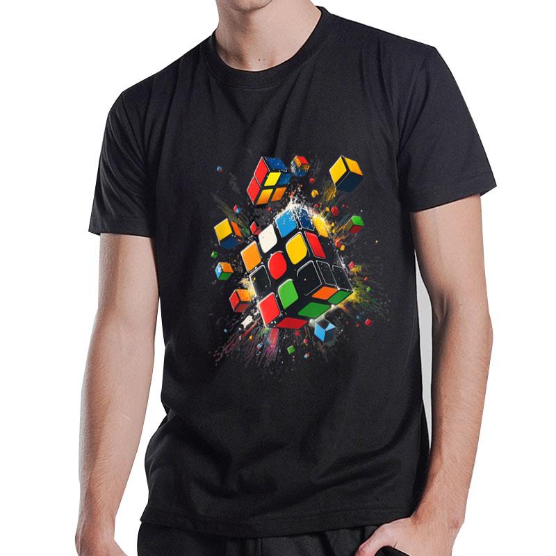 Exploding Speed Cube Puzzle Melting Cube Series T-Shirt