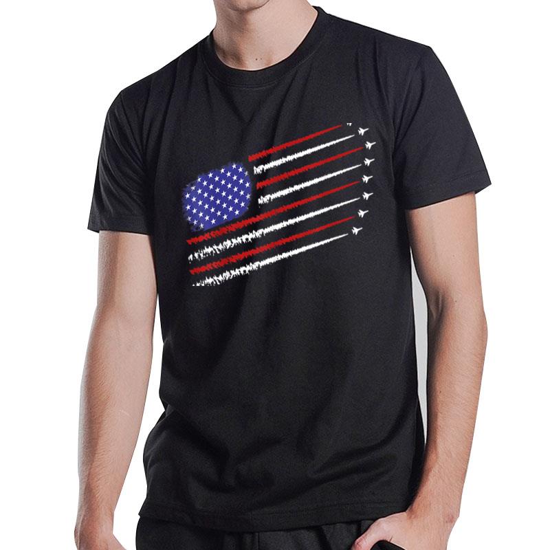 Fighter Jets With Usa American Flag 4Th Of July Celebration T-Shirt