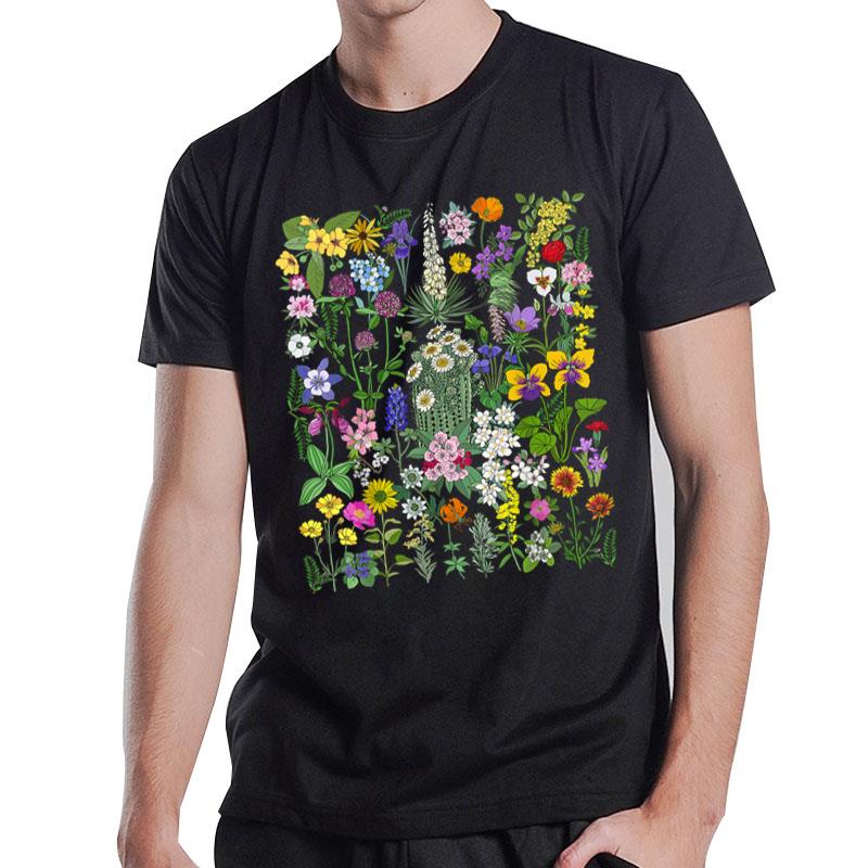 Flower Graphic Tees For Women Wildflower Floral Gardening T-Shirt