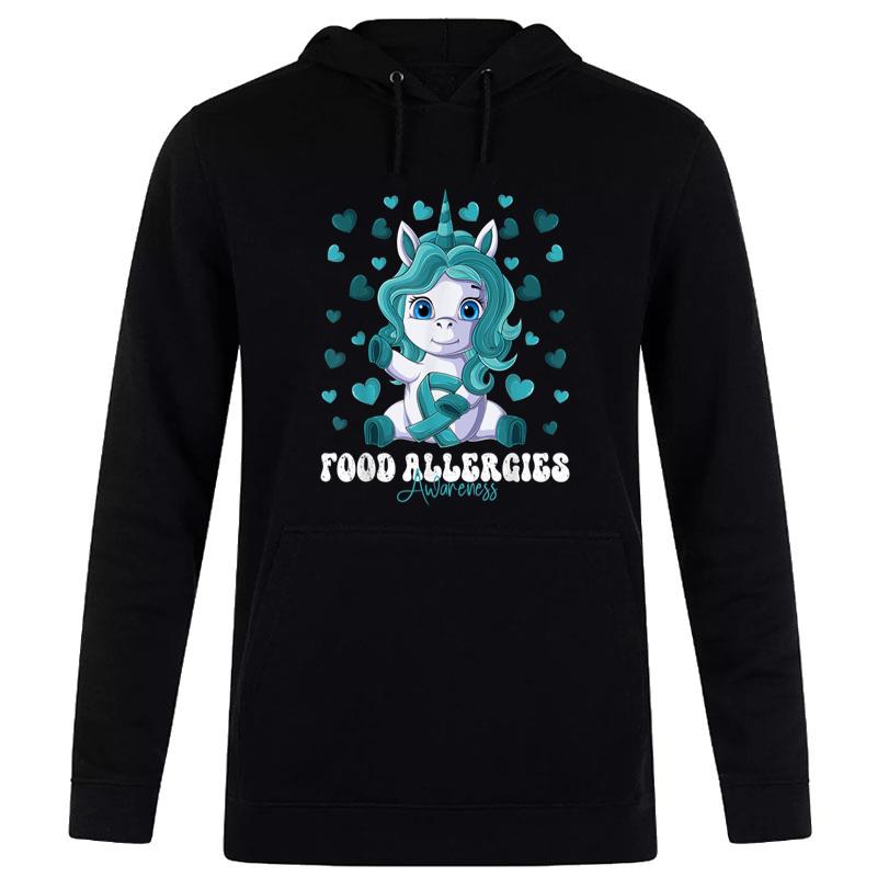 Food Allergies Awareness Month Teal Ribbon Unicorn Women T-Shirt