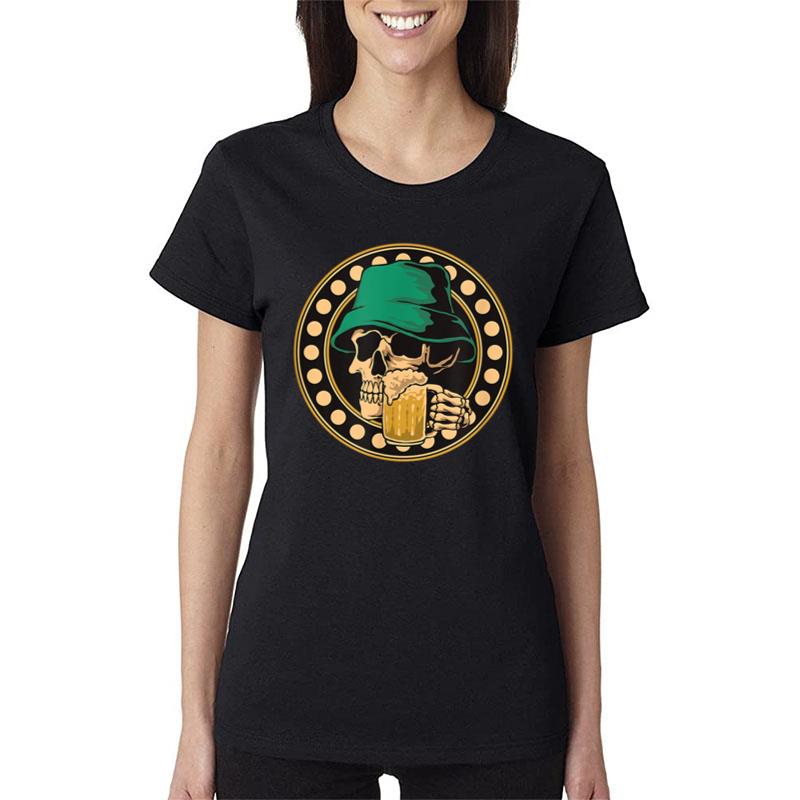 Football Fan With Beer Fan Football Supporter Skull Women T-Shirt