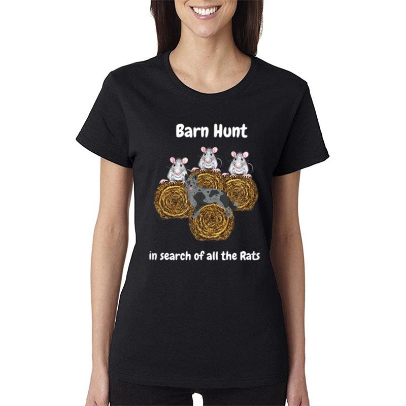 Funny Barn Hunt In Search Of Rats With A Mudi Dog Women T-Shirt