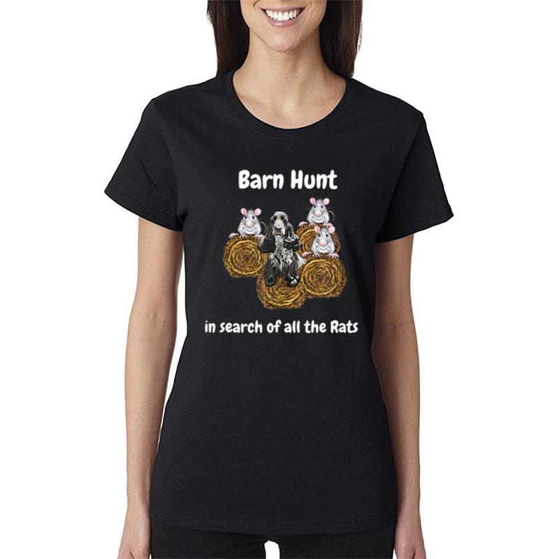 Funny Barn Hunt In Search Of Rats With Cocker Spaniel Women T-Shirt