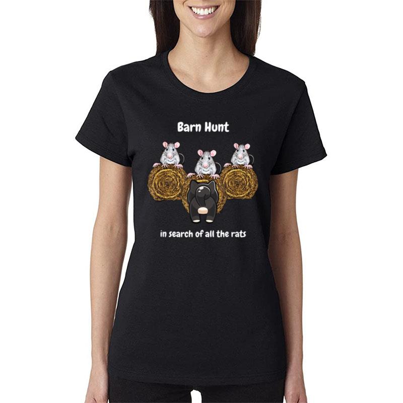 Funny Barn Hunt In Search Of Rats With Shiba Olive Shirt Women T-Shirt