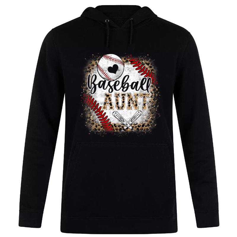 Funny Baseball Auntie Vintage Leopard Baseball Pride Gift Women T-Shirt