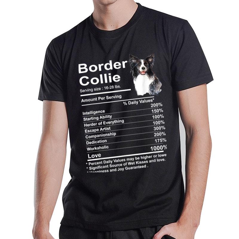 Funny Border Collie Facts nutrition Gift Border Collie Mom T-Shirt