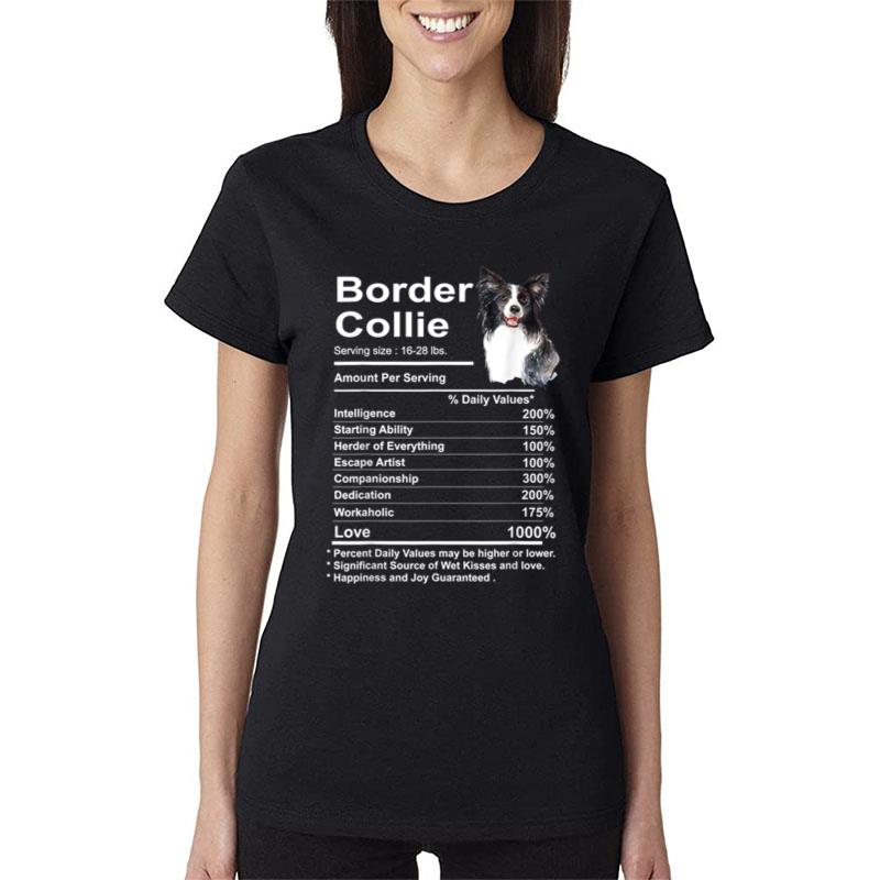 Funny Border Collie Facts nutrition Gift Border Collie Mom Women T-Shirt