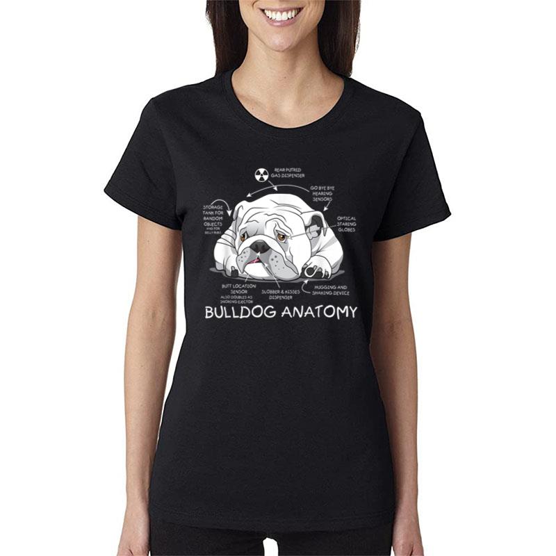 Funny Cute English Bulldog Anatomy Dog Biology Gift Women T-Shirt