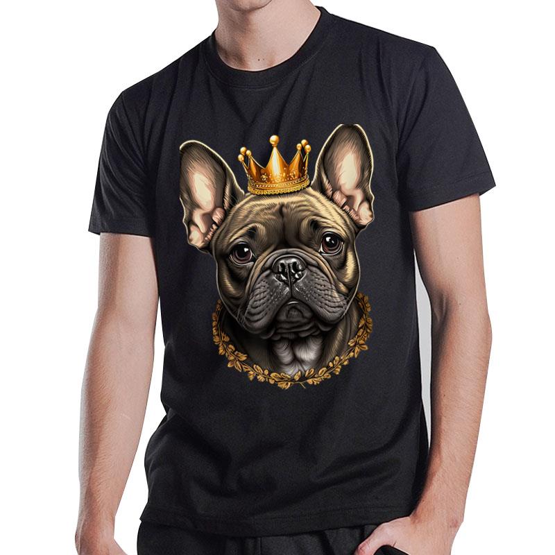 Funny French Bulldog Frenchie With A Golden Crown Ver 1 T-Shirt