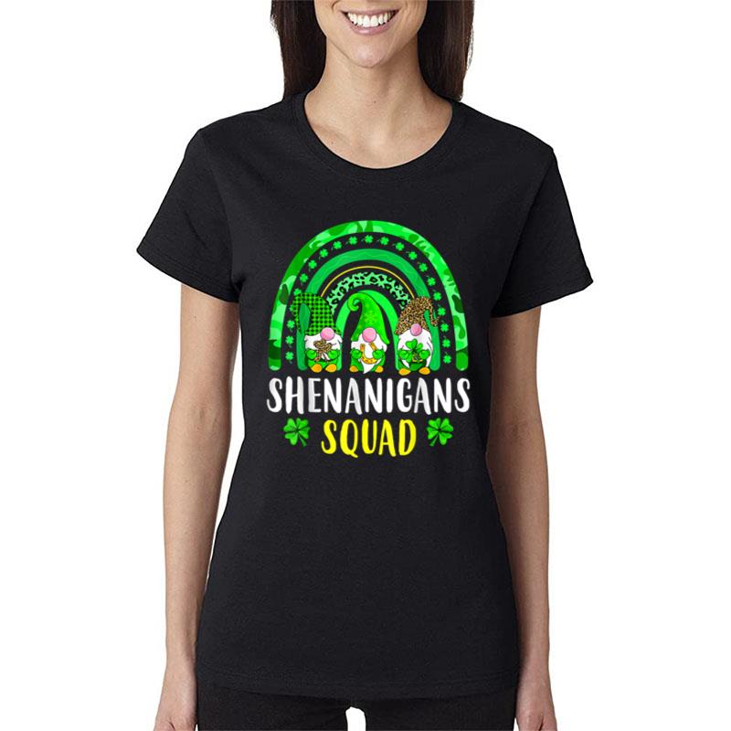 Funny Gnome Irish Lucky St Patricks Day Shenanigans Squad Women T-Shirt