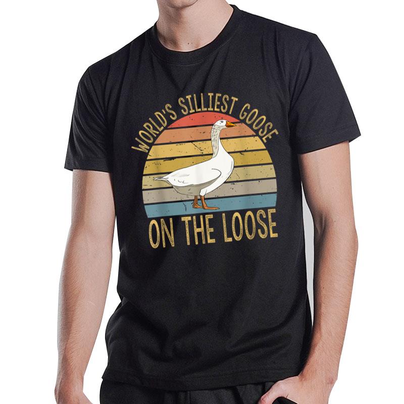 Funny Goose World's Silliest Goose On The Loose Vintage T-Shirt