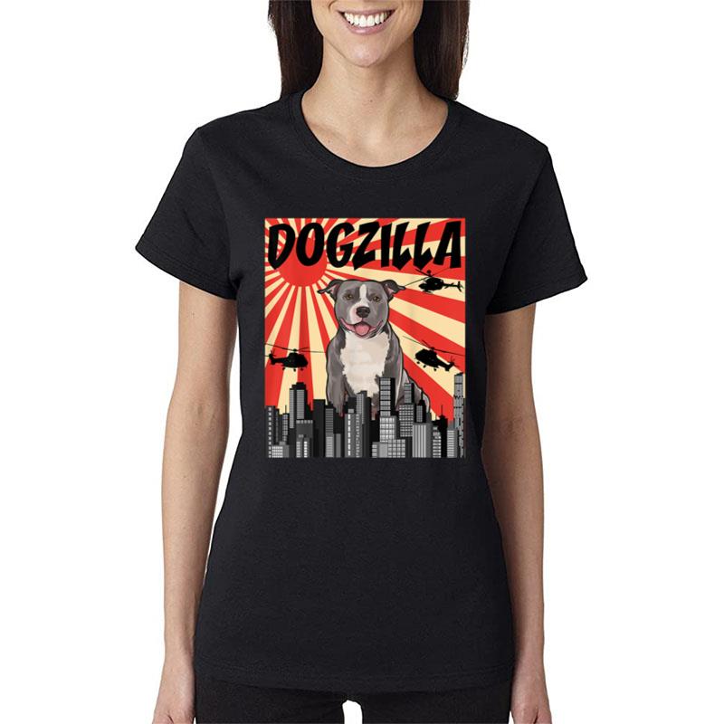 Funny Retro Japanese Dogzilla Staffordshire Bull Terrier Women T-Shirt