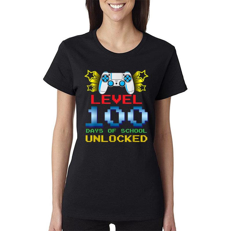 Gamer 100Th Day Of School Kids Boys 100 Days Of School Women T-Shirt