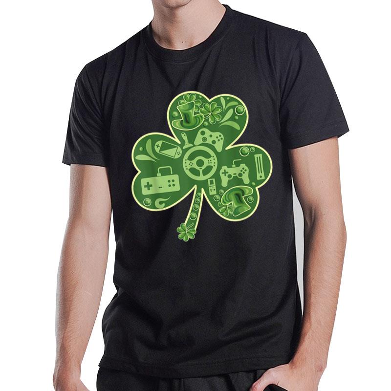 Gamer Game Shamrock St Patricks Day Irish Men T-Shirt