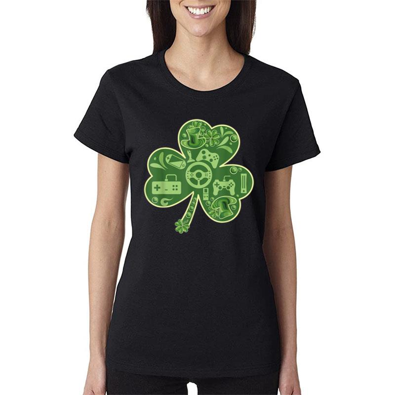 Gamer Game Shamrock St Patricks Day Irish Men Women T-Shirt