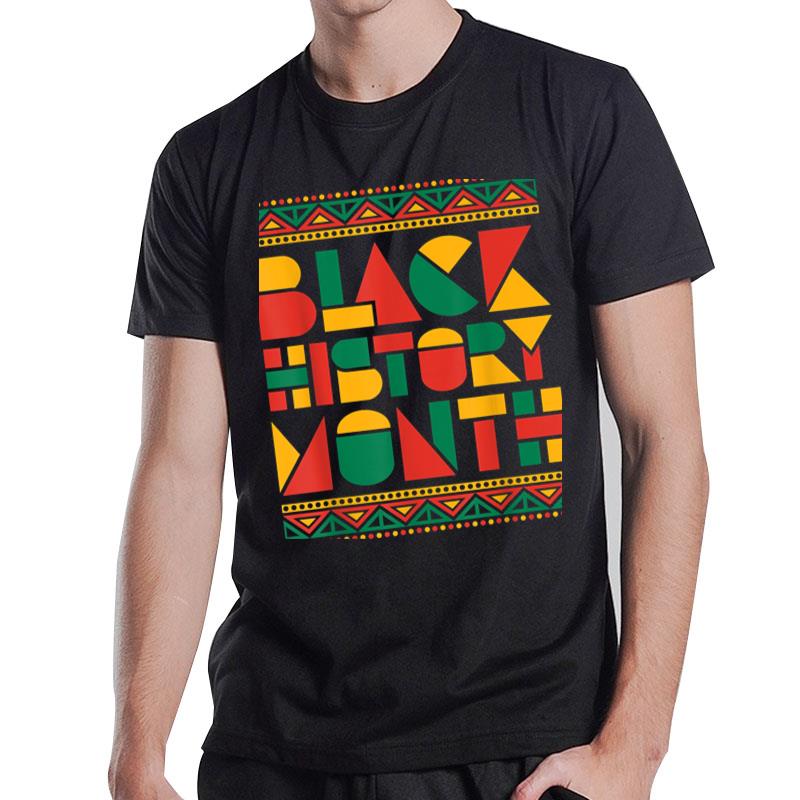 Geometric Black History Month Cool Black Power T-Shirt