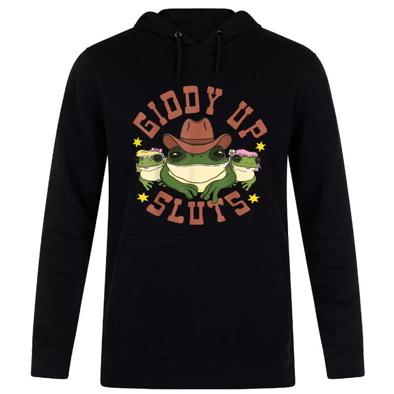 Giddy Up Sluts Funny Western Cowgirl Ranch Rodeo Frog Women T-Shirt