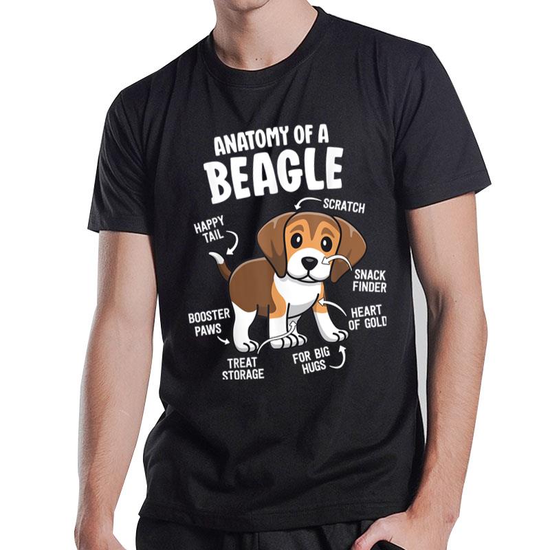 Gifts For Beagle Lovers Dog Mom Funny Anatomy Of A Beagle T-Shirt