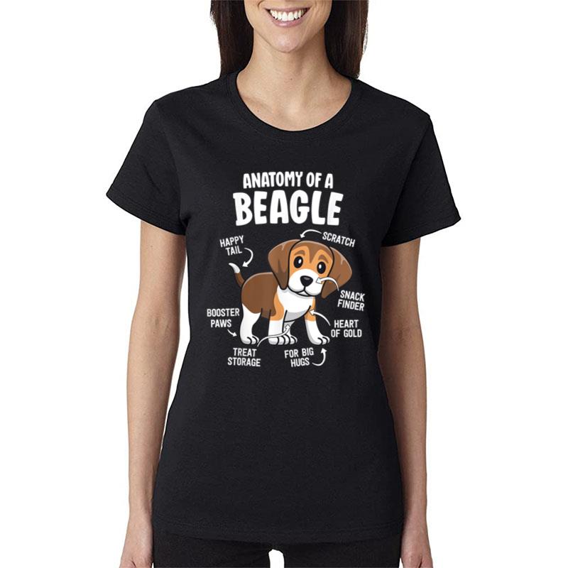 Gifts For Beagle Lovers Dog Mom Funny Anatomy Of A Beagle Women T-Shirt