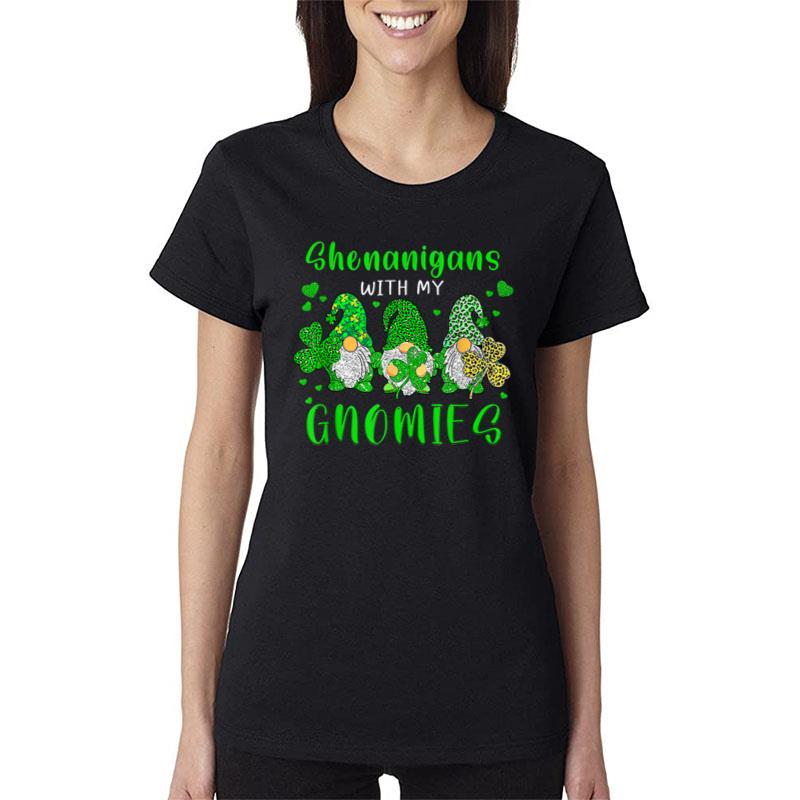 Gnome St Patrick'S Day Shenanigans With My Gnomies Shamrock Women T-Shirt