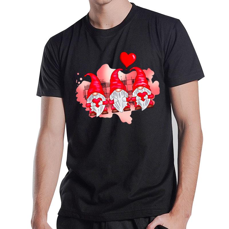 Gnome Valentine Day Gnome With Hearts Happy Valentines Day T-Shirt